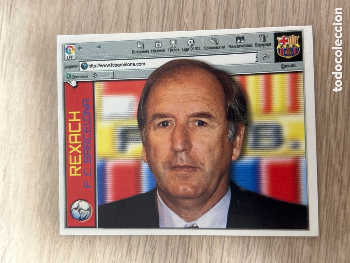 Figurine di Calcio: REXACH ENTRENADOR BARCELONA LIGA ESTE 2001 2002 01 02 NUNCA PEGADO SIN PEGAR