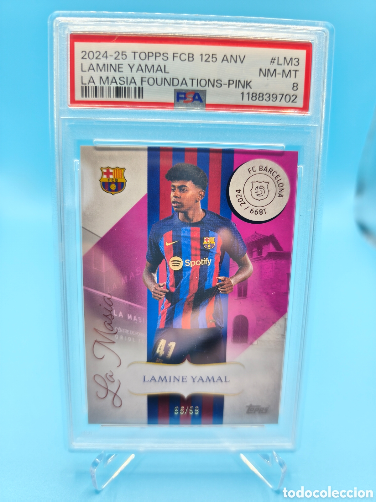 Cromos de F&uacute;tbol: Lamine Yamal /99 PSA 8 La masia Topps 125 aniversario