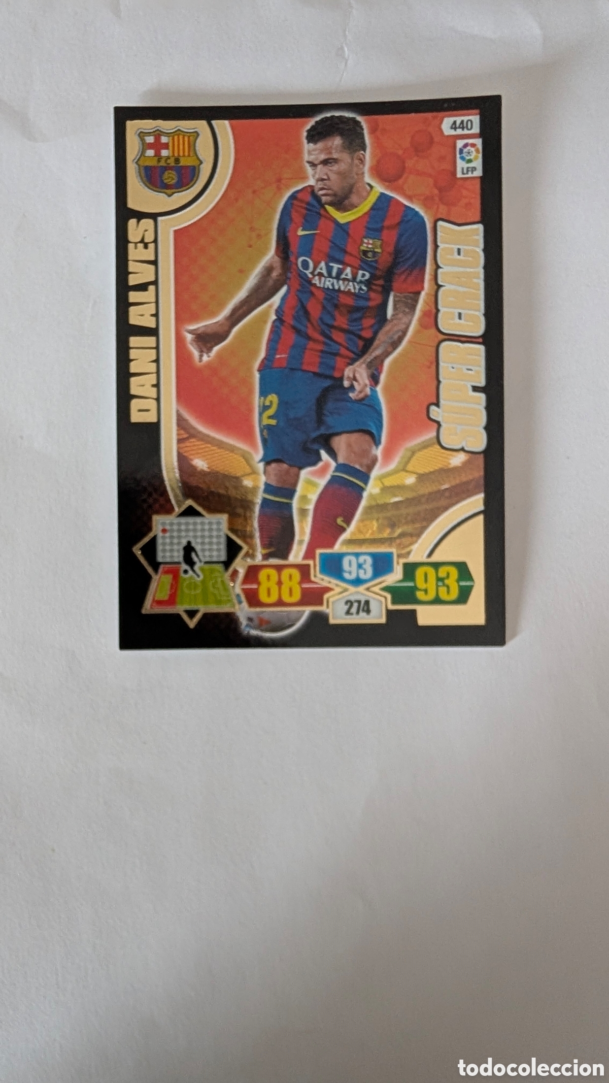 Cromos de F&uacute;tbol: DANI ALVES 440 BARCELONA SUPER CRACK ADRENALYN XL LIGA 2013/14 13 14 PANINI NUEVO