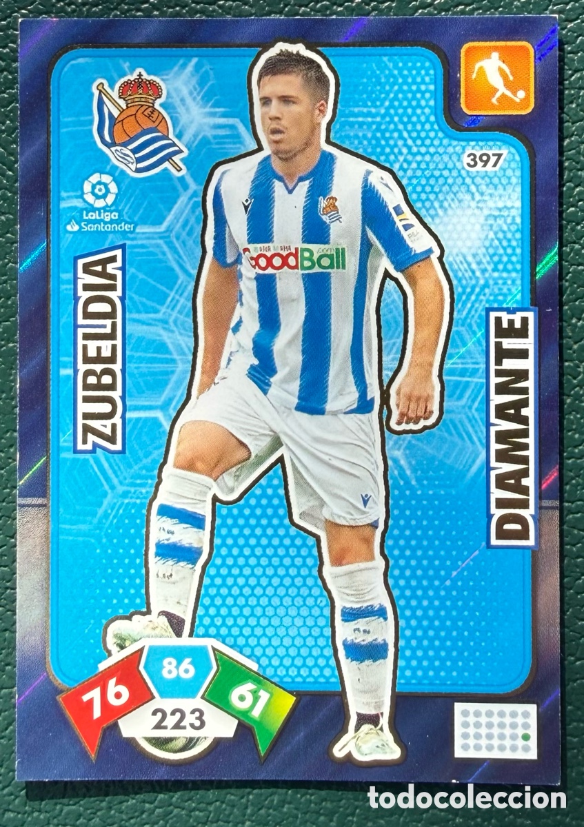 Football Stickers: 397 ZUBELDIA REAL SOCIEDAD DIAMANTE FICHA ALBUM ADRENALYN XL 2019 2020 19 20