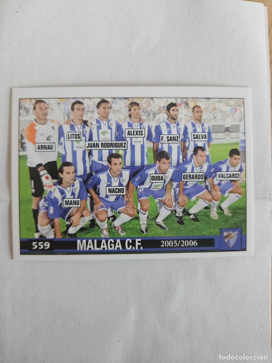 Fu&szlig;ball-Sticker: N.&ordm; 559 plantilla malaga cf, brillante, FICHAS LIGA 2006 MUNDICROMO