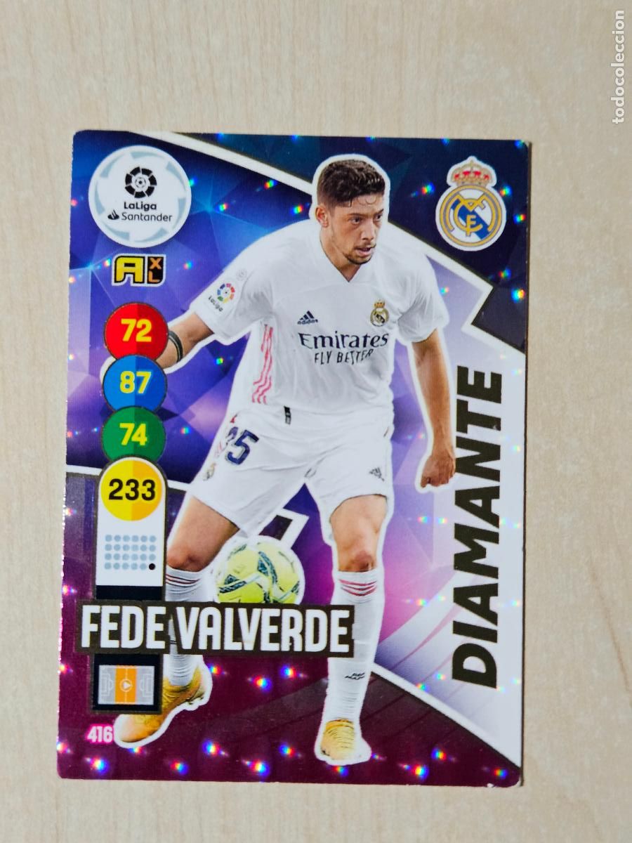 Cromos de f&uacute;tbol: FICHA N&ordm; 416 FEDE VALVERDE - ADRENALYN 20 21 - PANINI 2020 - 21 - CROMO - DIAMANTE