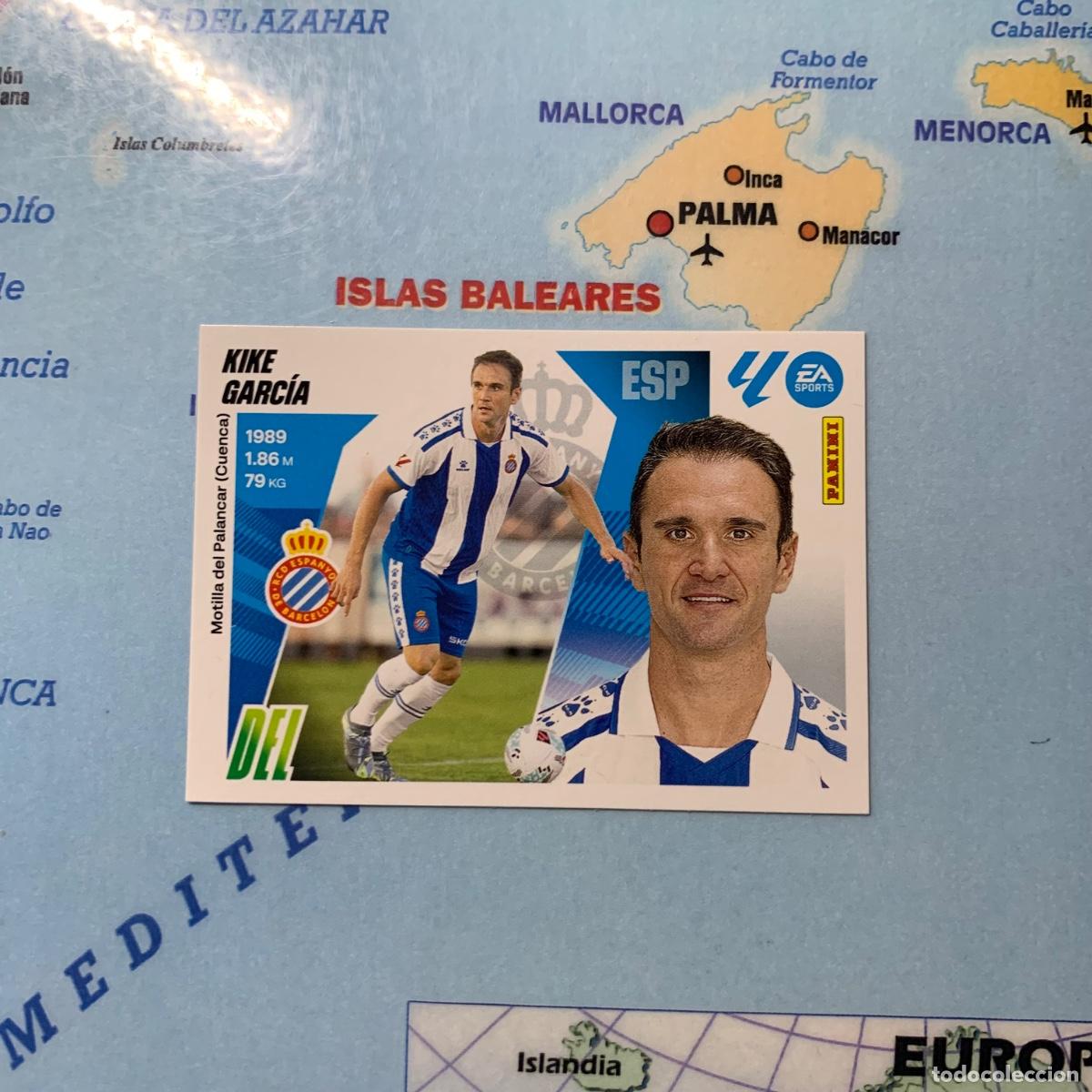 Cromos de f&uacute;tbol: Kike Garc&iacute;a &uacute;ltimo fichaje n&uacute;mero 14 Del Espa&ntilde;ol cromo liga este 25-26 2025-2026