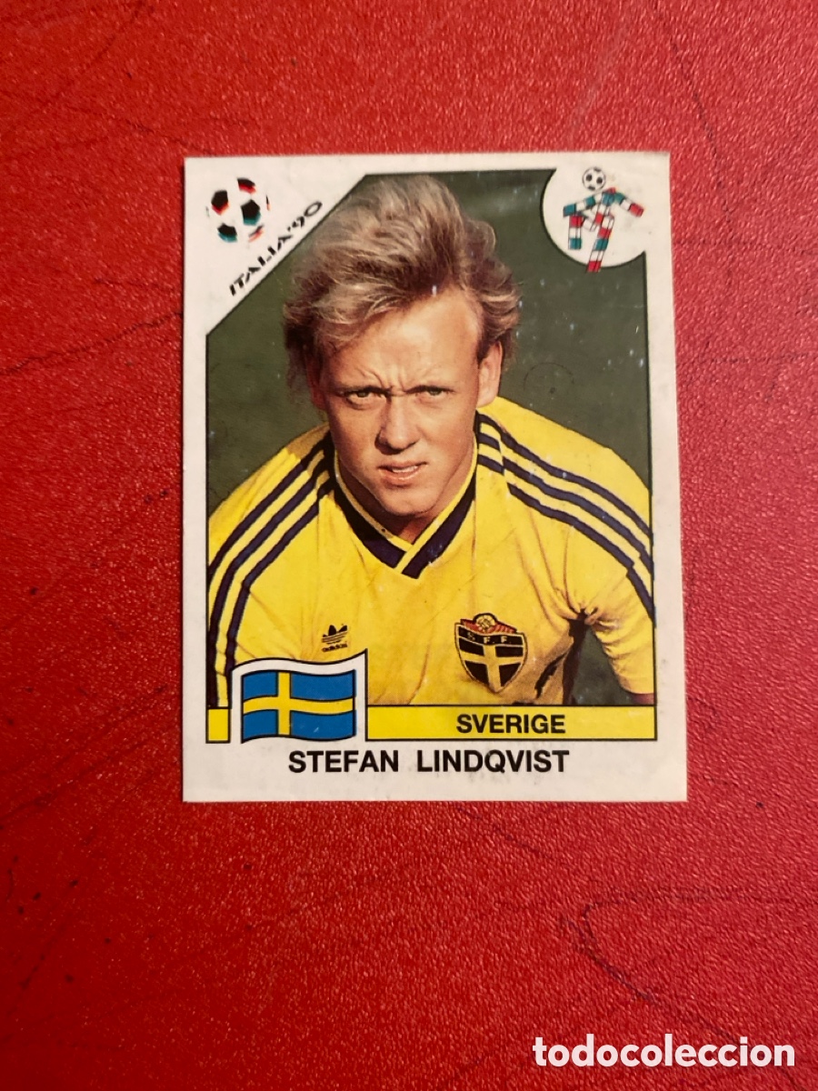 Cromos de F&uacute;tbol: Cromo panini mundial Italia 90 n&uacute;mero 247 Lindqvist - Stickers album world cup Italy 1990
