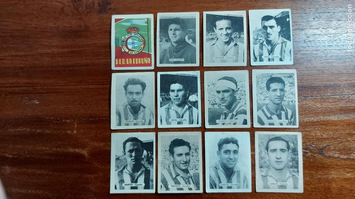Cromos de F&uacute;tbol: RC DEPORTIVO LA CORU&Ntilde;A - CAMPEONATOS NACIONALES Ruiz Romero 1950/51 Liga 50/51 - 12 cromos sin pegar