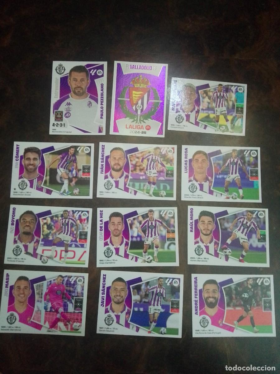 Football Stickers: 16 CROMOS DIFERENTES VALLADOLID CON LISTADO 24 25 LIGA ESTE 2024 2025 SIN PEGAR