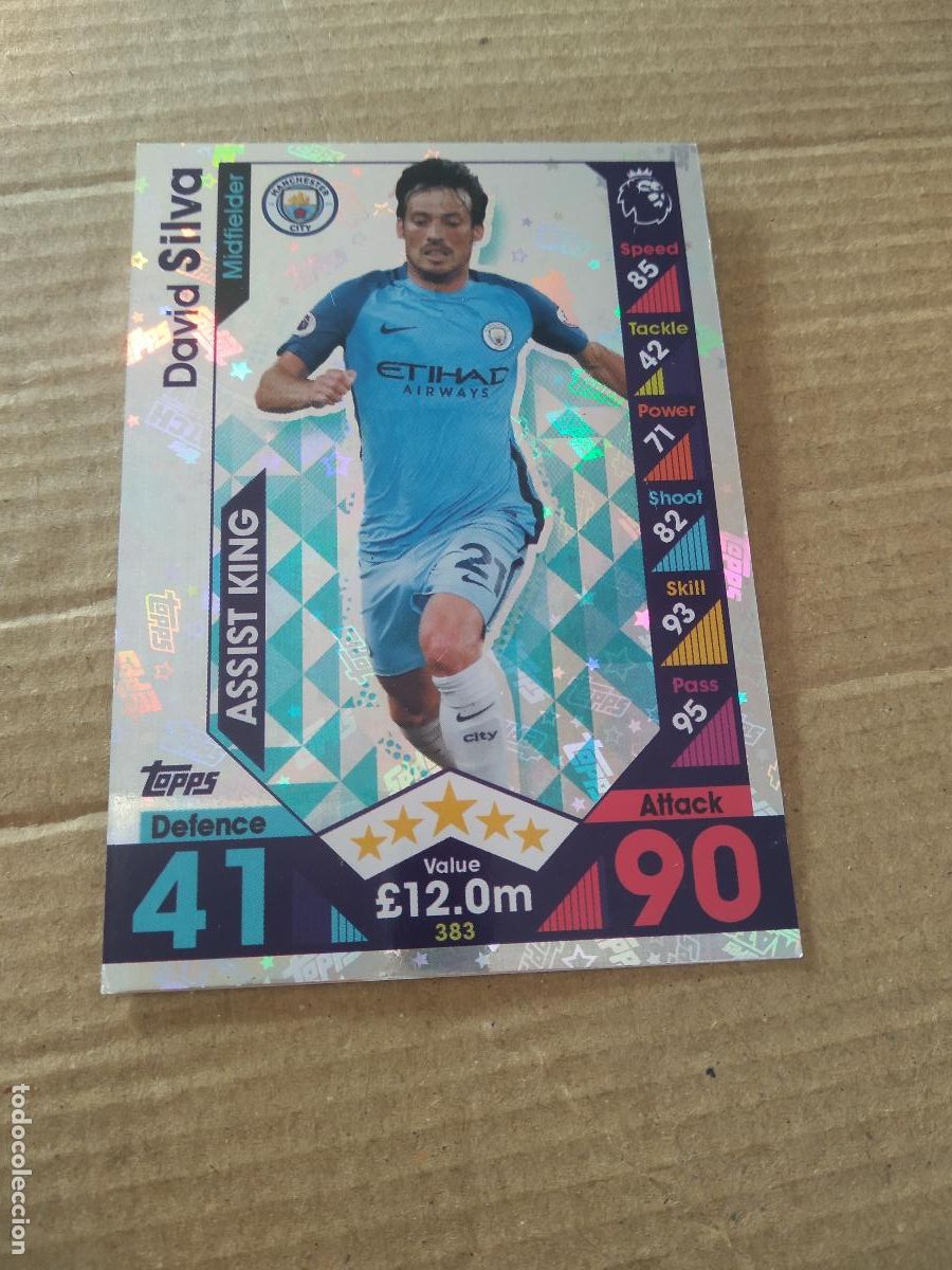 Cartes &agrave; collectionner de Football: 383 SILVA MANCHESTER CITY CROMO FUTBOL Topps Premier League 2016-2017 Match Attax LIGA 16-17