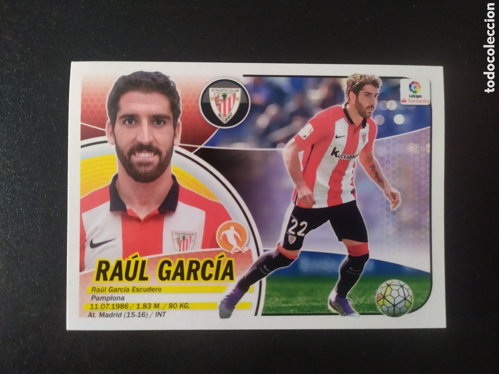 Fu&szlig;ball-Sticker: Liga este 2016 2017 16 17 panini Ra&uacute;l Garc&iacute;a n&deg; 13 Athletic Bilbao