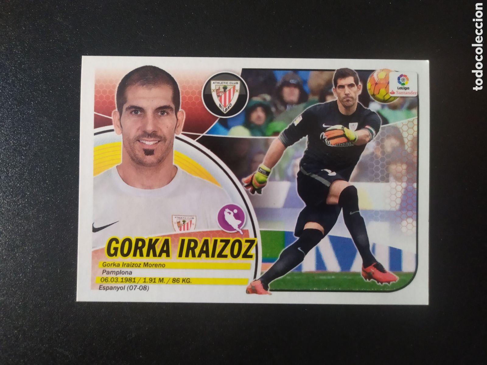 Cromos de f&uacute;tbol: Liga este 2016 2017 16 17 panini Gorka Iraizoz n&deg; 1 Athletic Bilbao