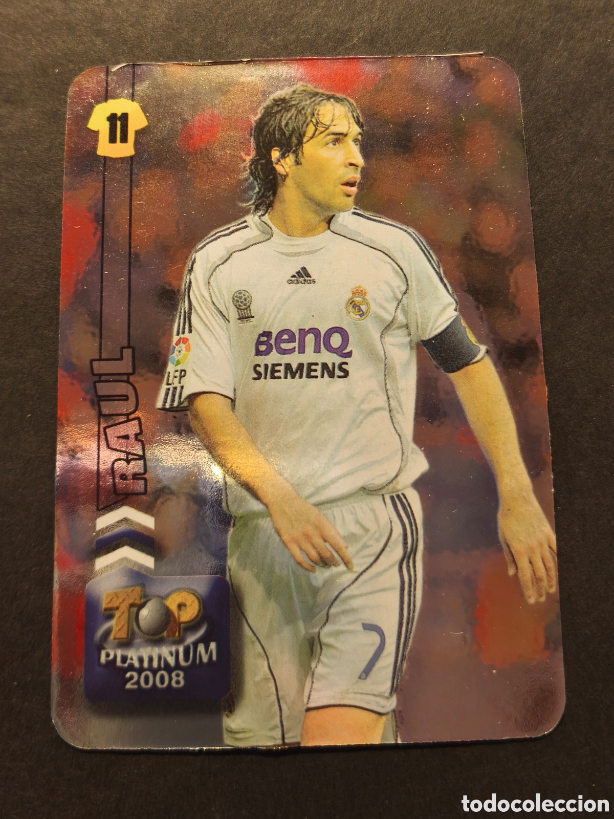 Football Stickers: 748 RAUL REAL MADRID MUDICROMO FICHAS DE LA LIGA 2008 TOP PLATINUM VERSI&Oacute;N BILLO