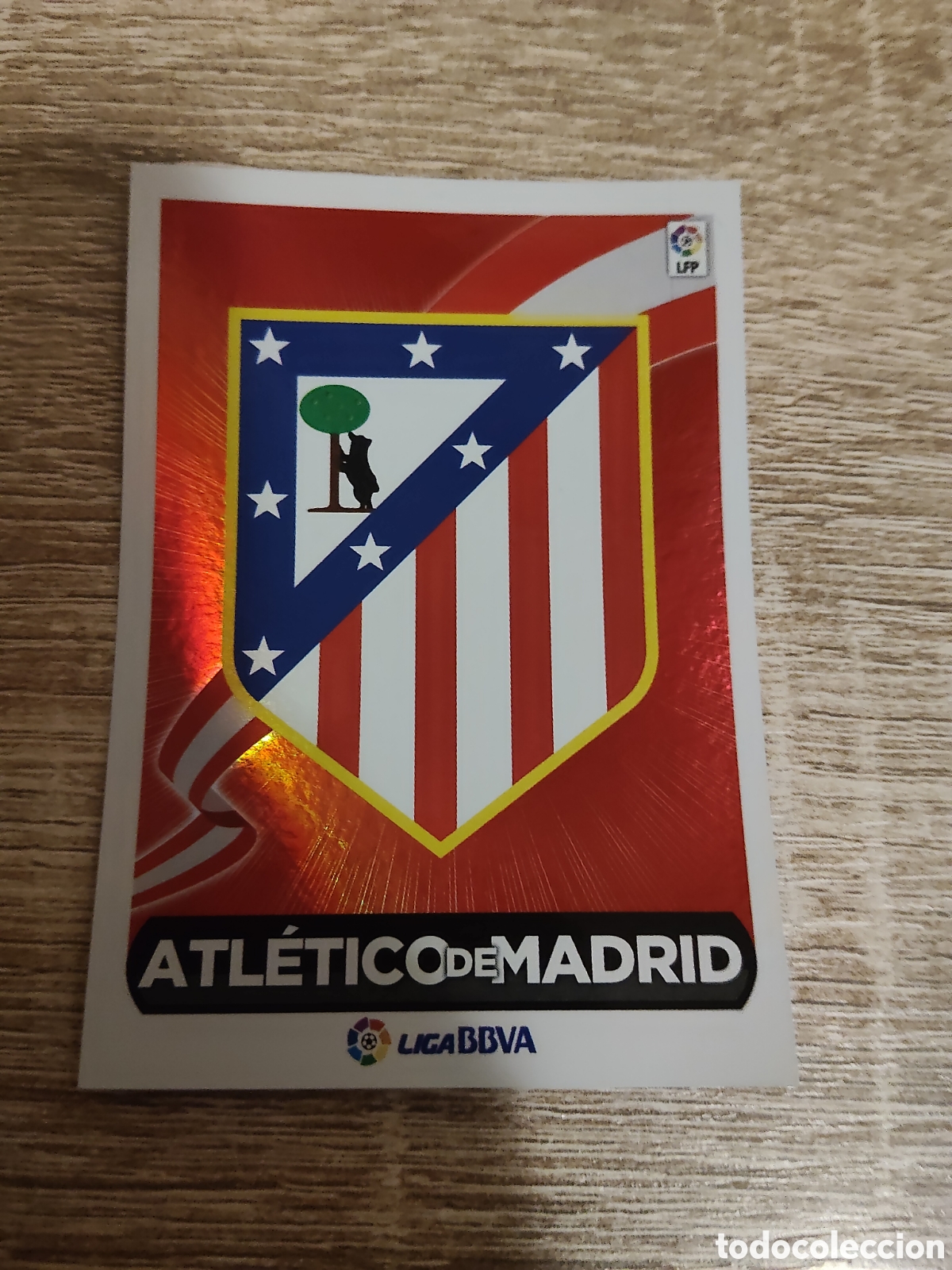 Cromos de f&uacute;tbol: Escudo Atl&eacute;tico de Madrid liga 2014 2015 14 15 ediciones este