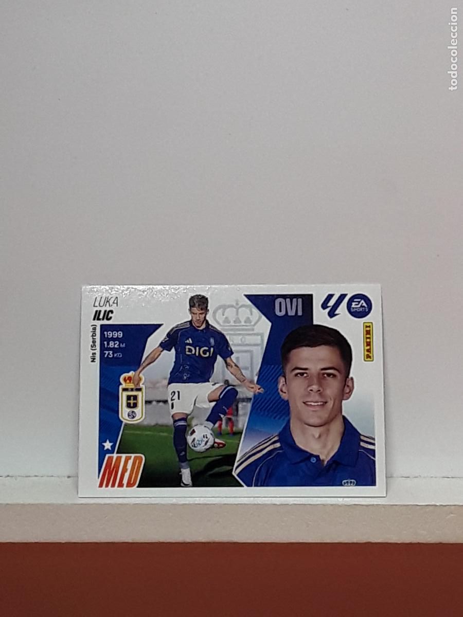 Football Stickers: LALIGA ESTE 2025 2026 EA SPORTS 25 26 ALBUM PANINI LIGA N 15 OVIEDO CUARTA LUKA ILIC CORREGID ESCUDO