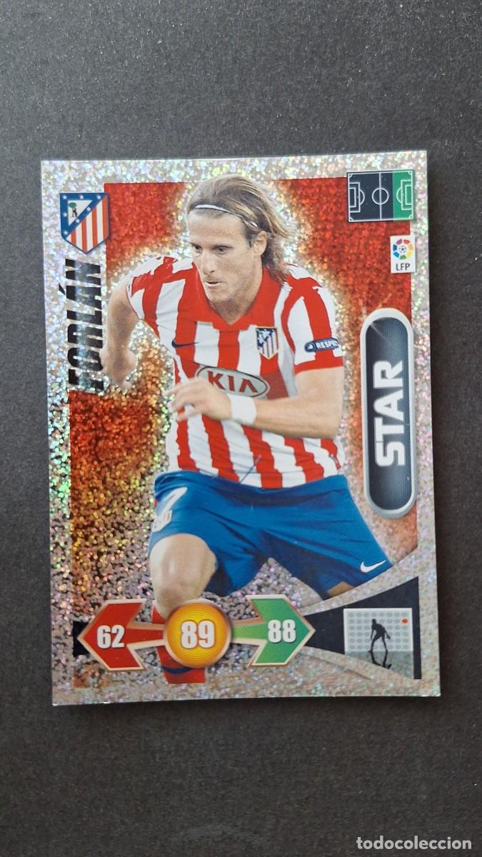 Cromos de f&uacute;tbol: L3 FORLAN ATLETICO DE MADRID STAR BRILLANTINA GRUESA ADRENALYN XL LIGA 2009 2010 09 10 PANINI