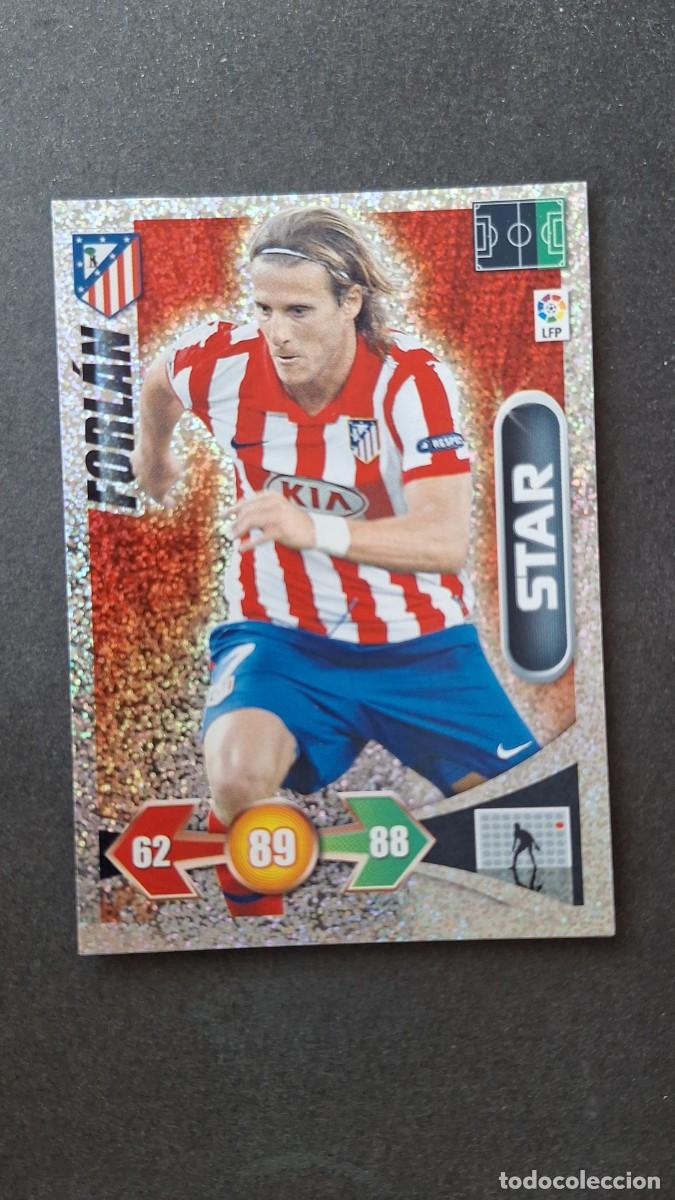 Figurine di Calcio: L3 FORLAN ATLETICO DE MADRID STAR BRILLANTINA GRUESA ADRENALYN XL LIGA 2009 2010 09 10 PANINI