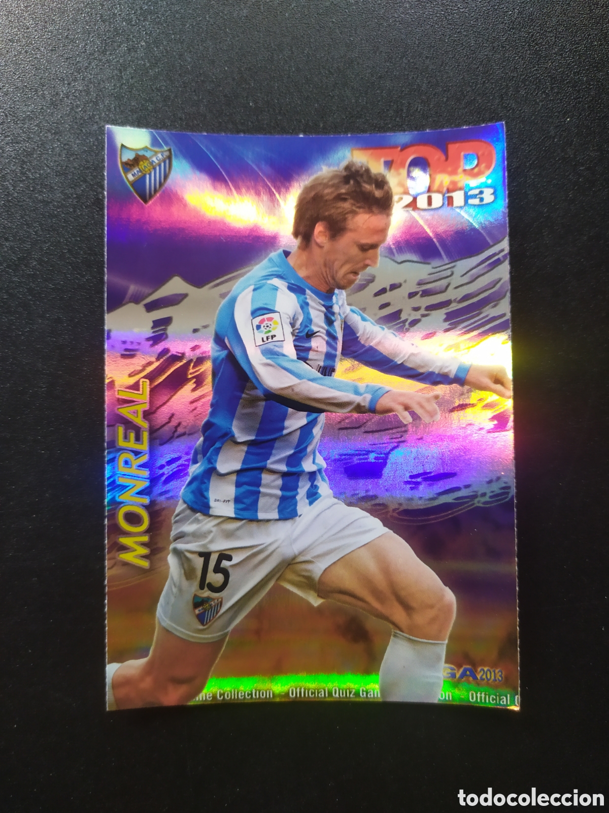 Cromos de Futebol: Mundicromo fichas Liga 2012 2013 12 13 Monreal top brillo morado rayas n&deg; 580 Malaga