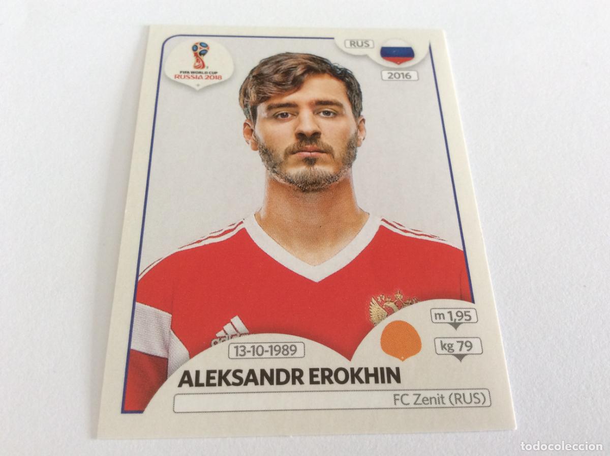 Cromos de f&uacute;tbol: Aleksandr Erokhin Sticker TRASERA ROSA Mundial 2018 Rusia Panini