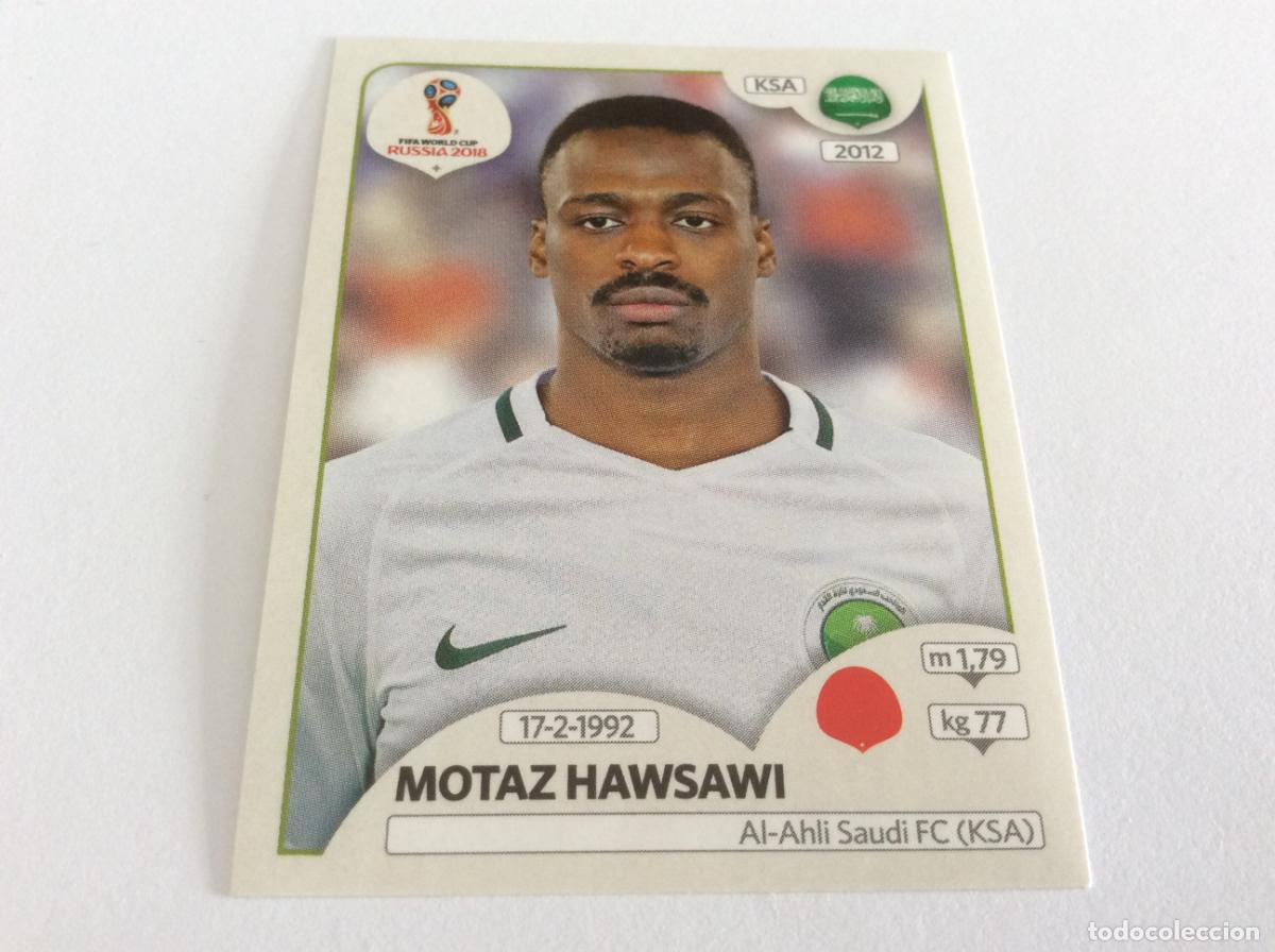 Cromos de Futebol: Motaz Hawsawi Arabia Saud&iacute; Sticker TRASERA ROSA Mundial 2018 Rusia Panini
