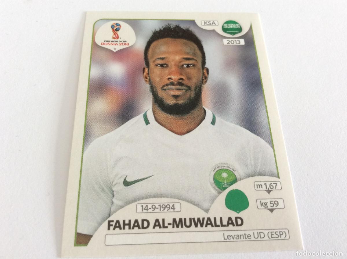 Figurine di Calcio: Fahad Al-Muwallad Sticker TRASERA ROSA Mundial 2018 Rusia Panini