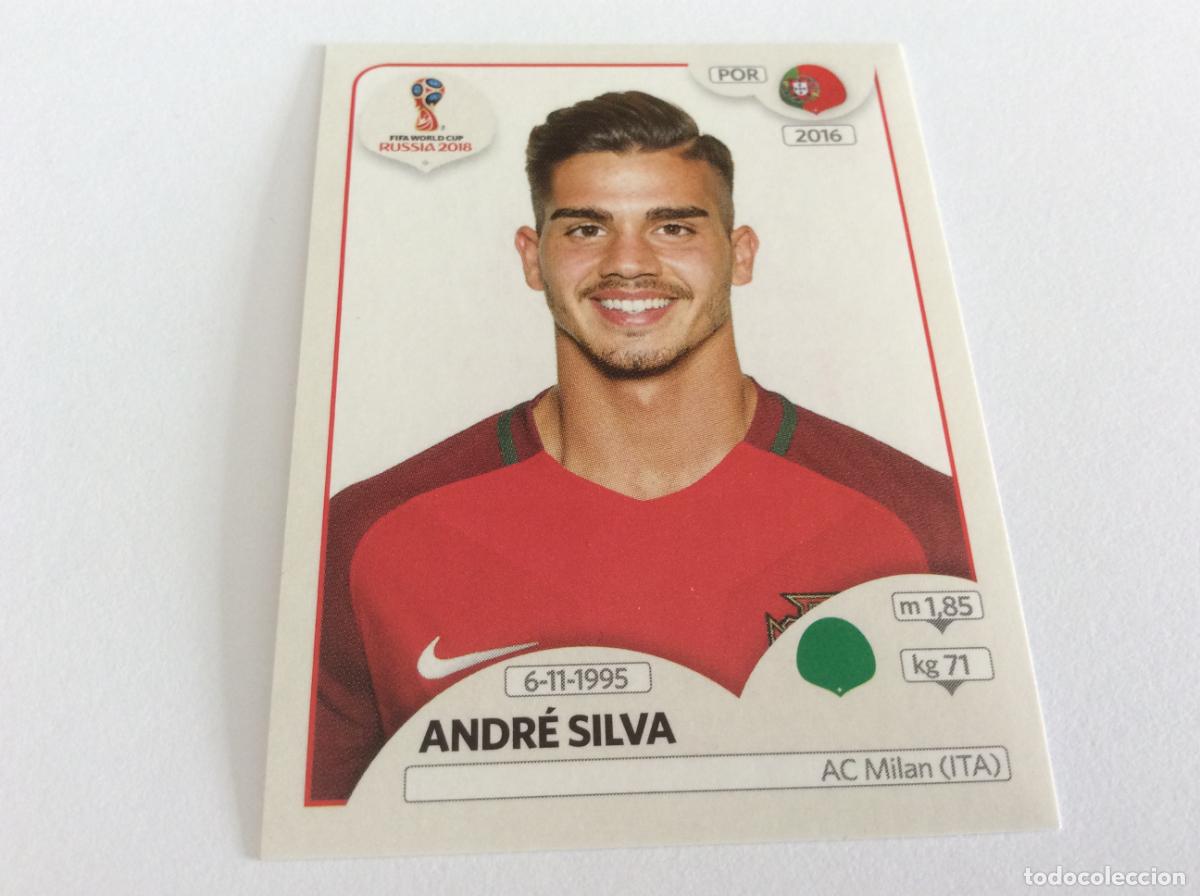 Cromos de f&uacute;tbol: Andr&eacute; Silva Sticker TRASERA ROSA Mundial 2018 Rusia Panini