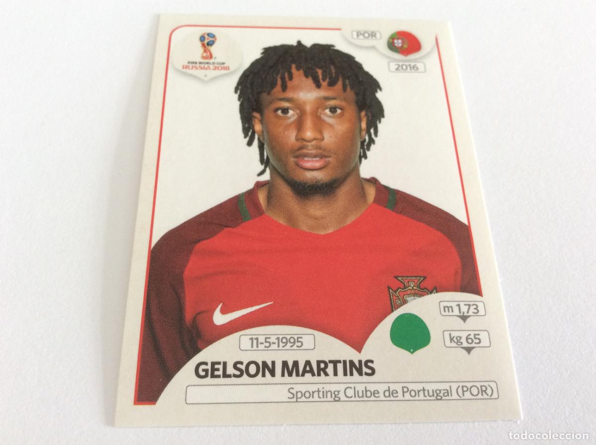 Cromos de f&uacute;tbol: Gelson Martins Sticker TRASERA ROSA Mundial 2018 Rusia Panini