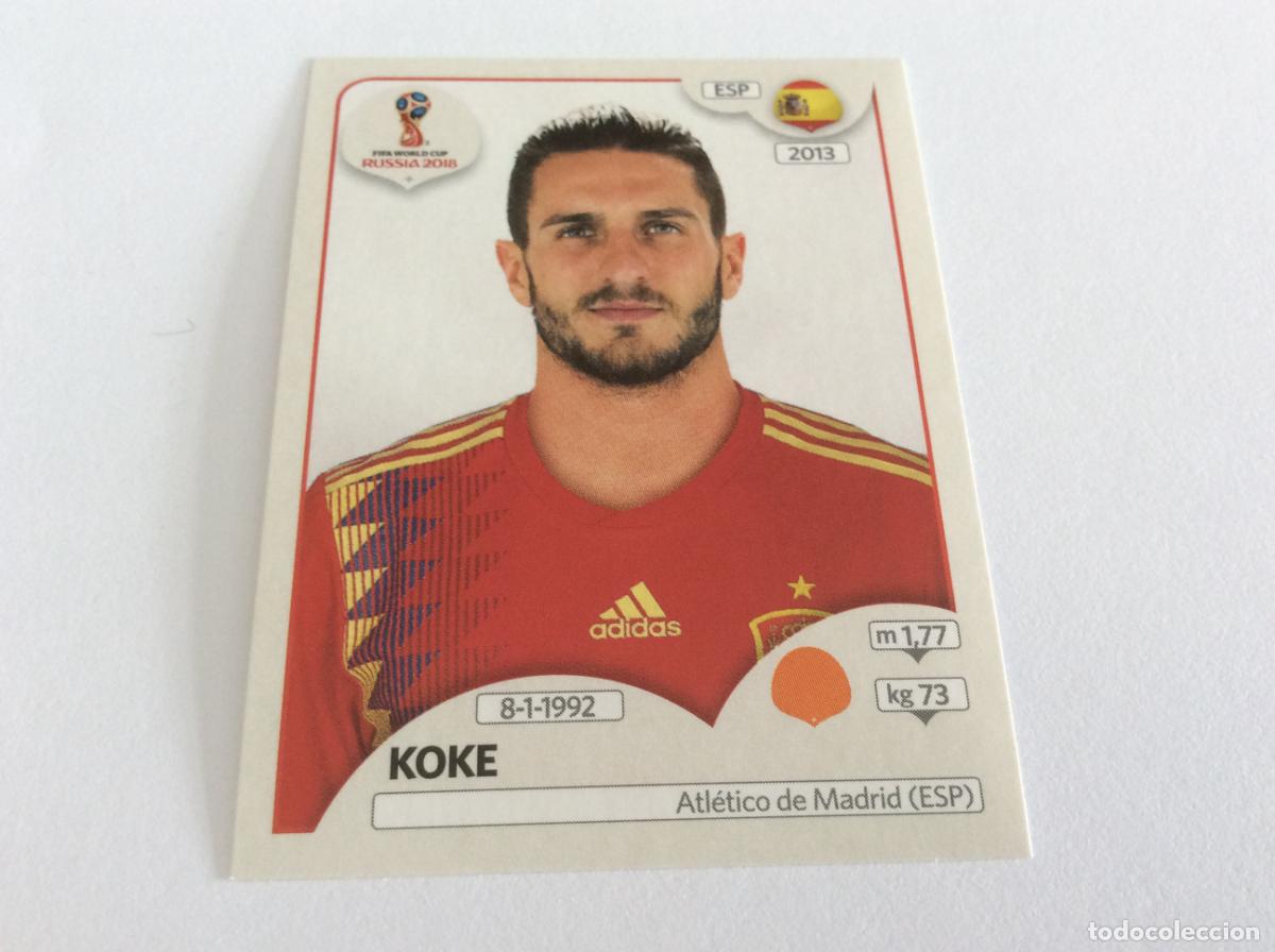 Cromos de F&uacute;tbol: Koke Sticker TRASERA ROSA Mundial 2018 Rusia Panini