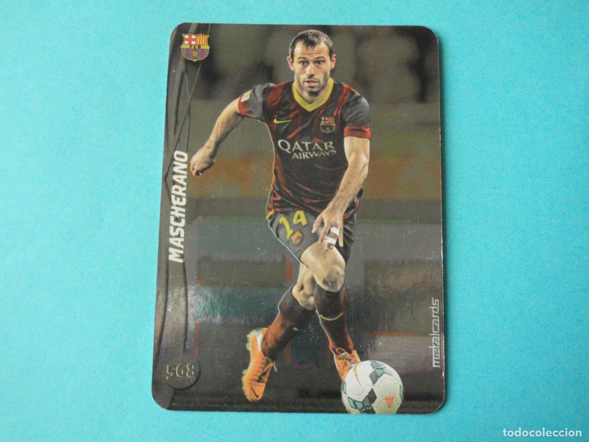 Fu&szlig;ball-Sticker: 568 MASCHERANO Barcelona TOP 5 2015 METALCARD LAS FICHAS QUIZ DE LA LIGA FUTBOL 2014 2015 MUNDICROMO