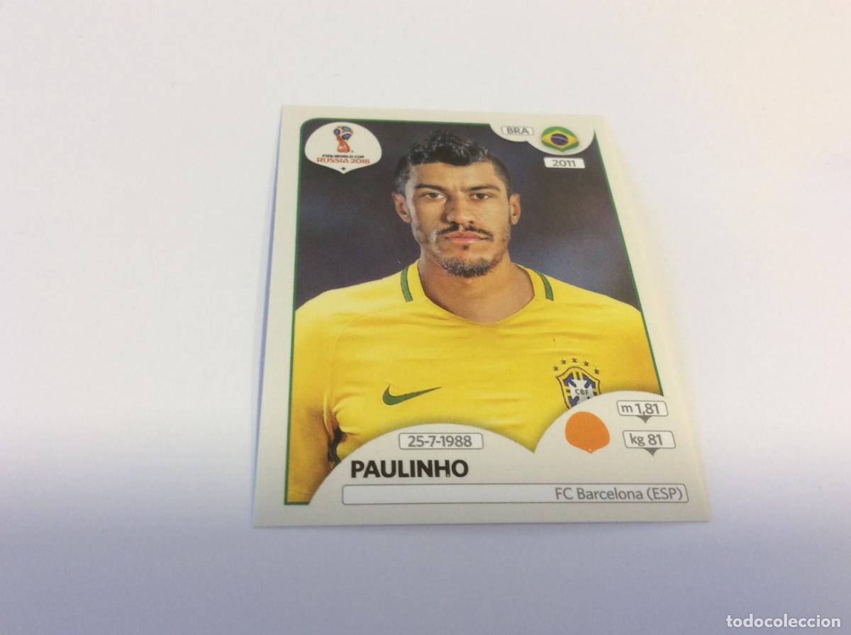 Football Stickers: Paulinho Sticker TRASERA ROSA Mundial 2018 Rusia Panini