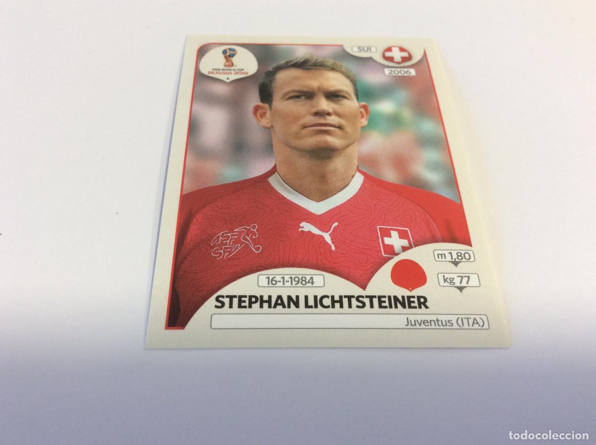Cromos de Futebol: Stephan Lichtsteiner Sticker TRASERA ROSA Mundial 2018 Rusia Panini