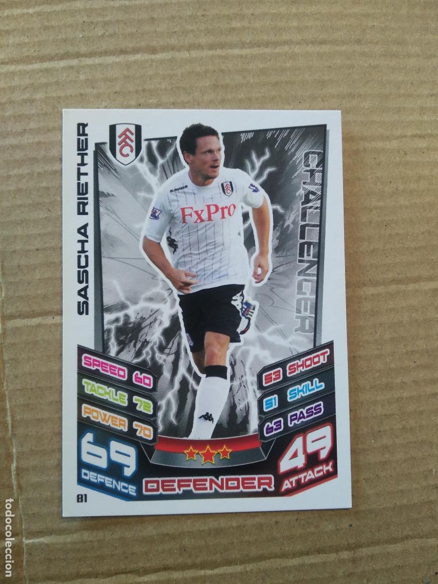 Fu&szlig;ball-Sticker: 81 SASCHA RIETHER FULHAM CROMO FUTBOL TOPPS PREMIER LEAGUE 2012-2013 MATCH ATTAX INGLATERRA 12-13