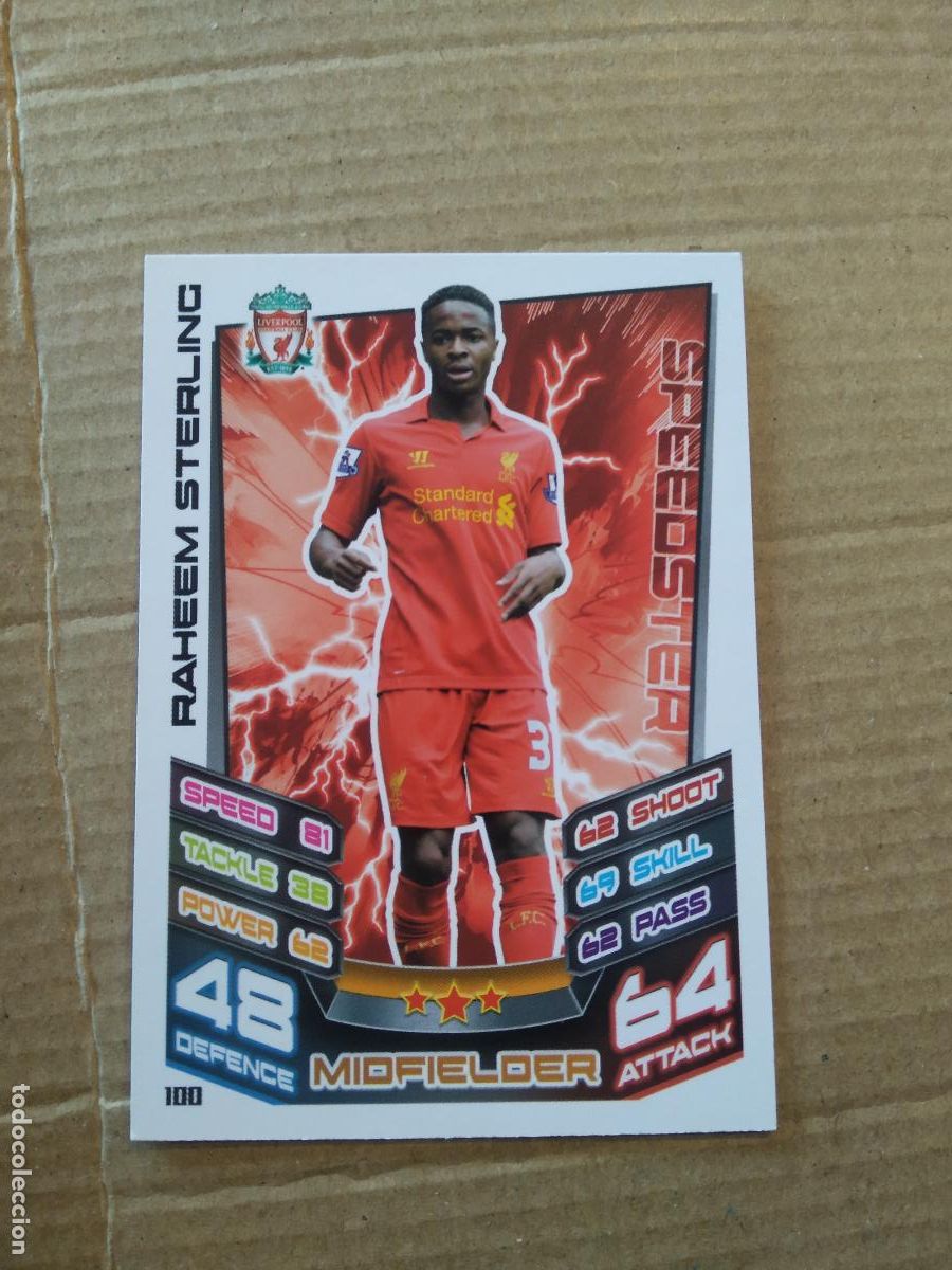 Cromos de Futebol: 100 STERLING LIVERPOOL CROMO FUTBOL TOPPS PREMIER LEAGUE 2012-2013 MATCH ATTAX INGLATERRA 12-13