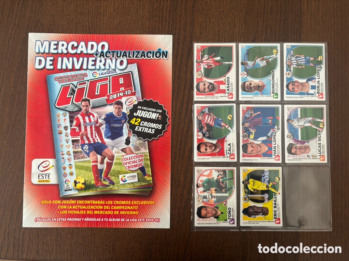 Cromos de f&uacute;tbol: LIGA ESTE F&Uacute;TBOL 2014-2015 MERCADO DE INVIERNO M&Aacute;S HOJAS AMPLIACI&Oacute;N 14-15 SIN PEGAR 42 CROMOS
