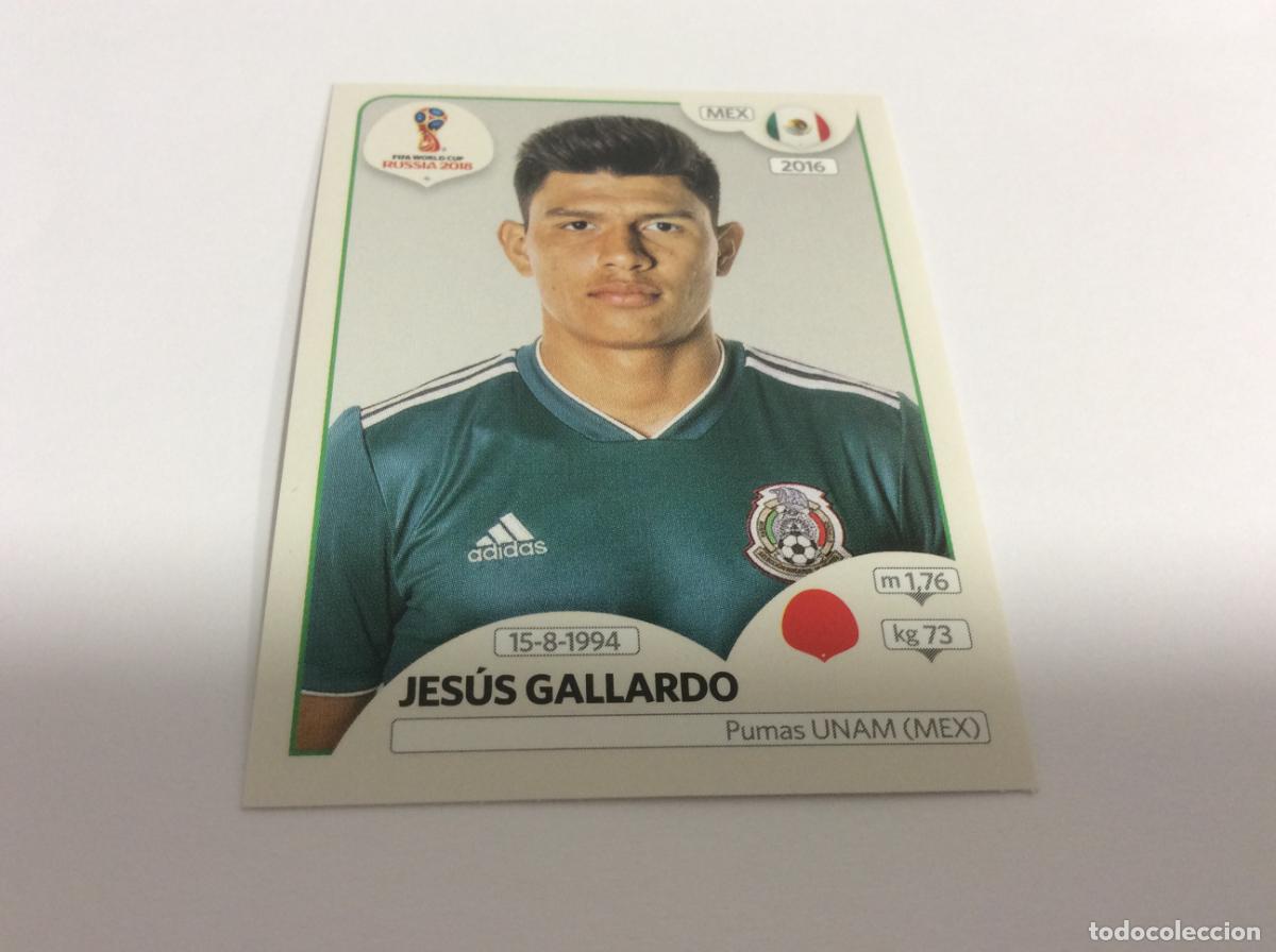 Cromos de f&uacute;tbol: Jes&uacute;s Gallardo Sticker TRASERA ROSA Mundial 2018 Rusia Panini