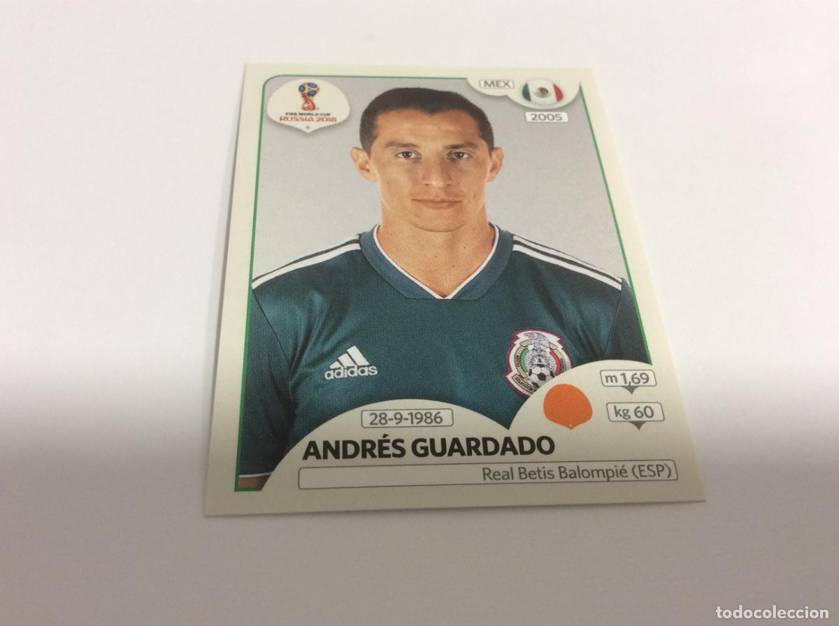 Cromos de F&uacute;tbol: Andr&eacute;s Guardado Sticker TRASERA ROSA Mundial 2018 Rusia Panini