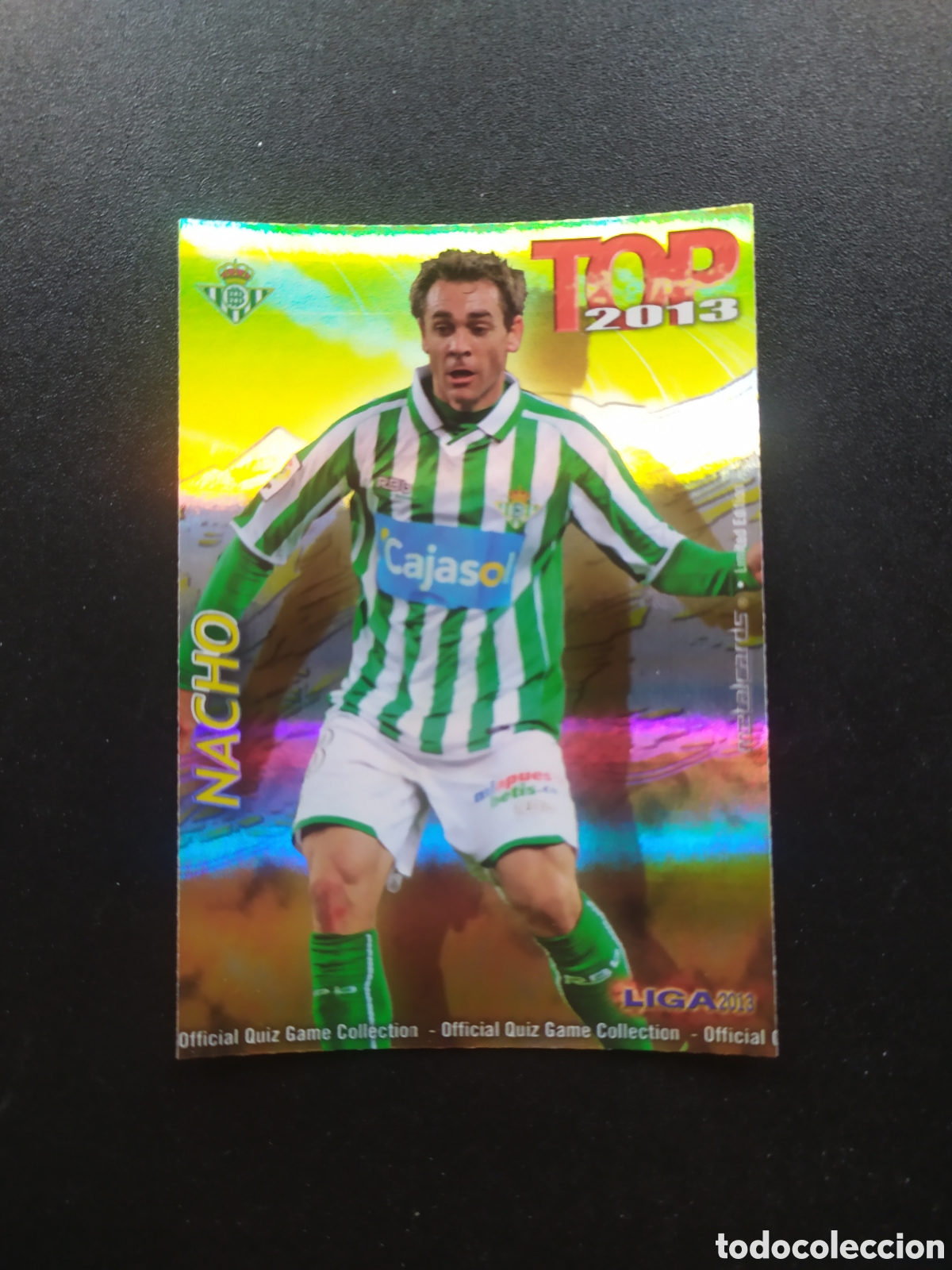Cromos de F&uacute;tbol: Mundicromo fichas Liga 2012 2013 12 13 Nacho top brillo dorado rayas n&deg; 582 Real Betis