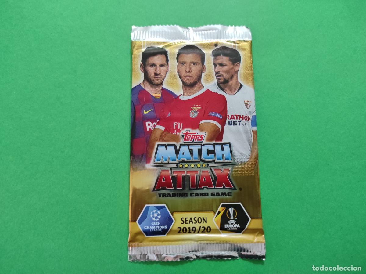 Fu&szlig;ball-Sticker: SOBRE TRADING CARDS DE F&Uacute;TBOL SIN ABRIR MATCH ATTAX 2019-2020/19-20 MESSI TOPPS