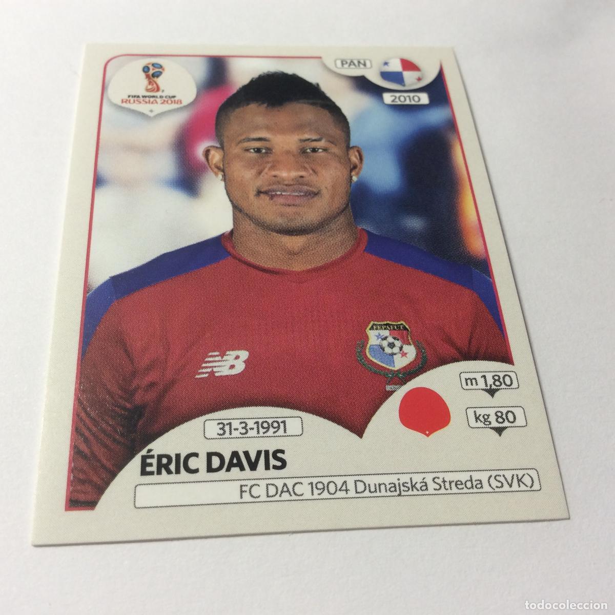 Cromos de F&uacute;tbol: Eric Davis Sticker TRASERA ROSA Mundial 2018 Rusia Panini