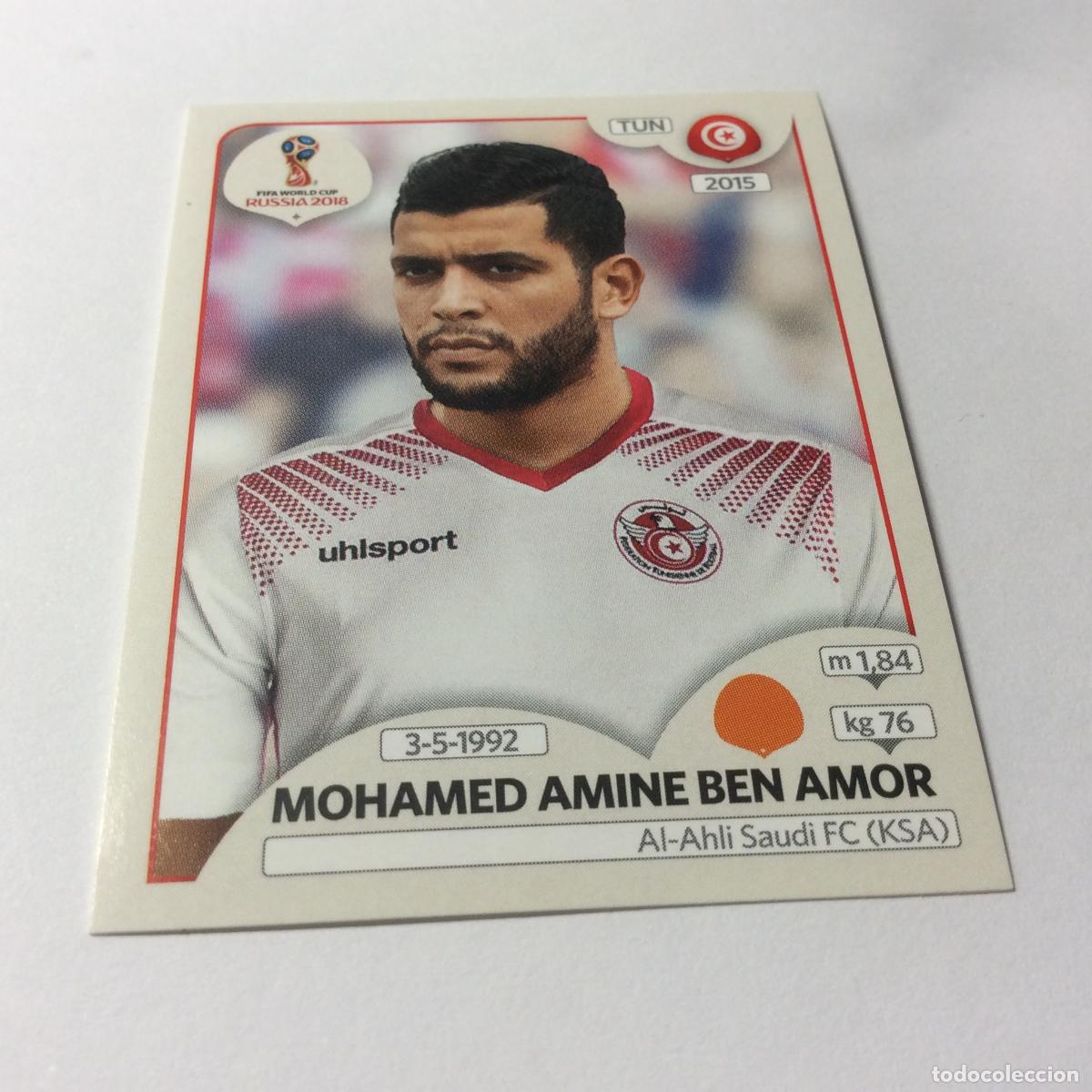 Cartes &agrave; collectionner de Football: Mohamed Amine Ben Amor Sticker TRASERA ROSA Mundial 2018 Rusia Panini