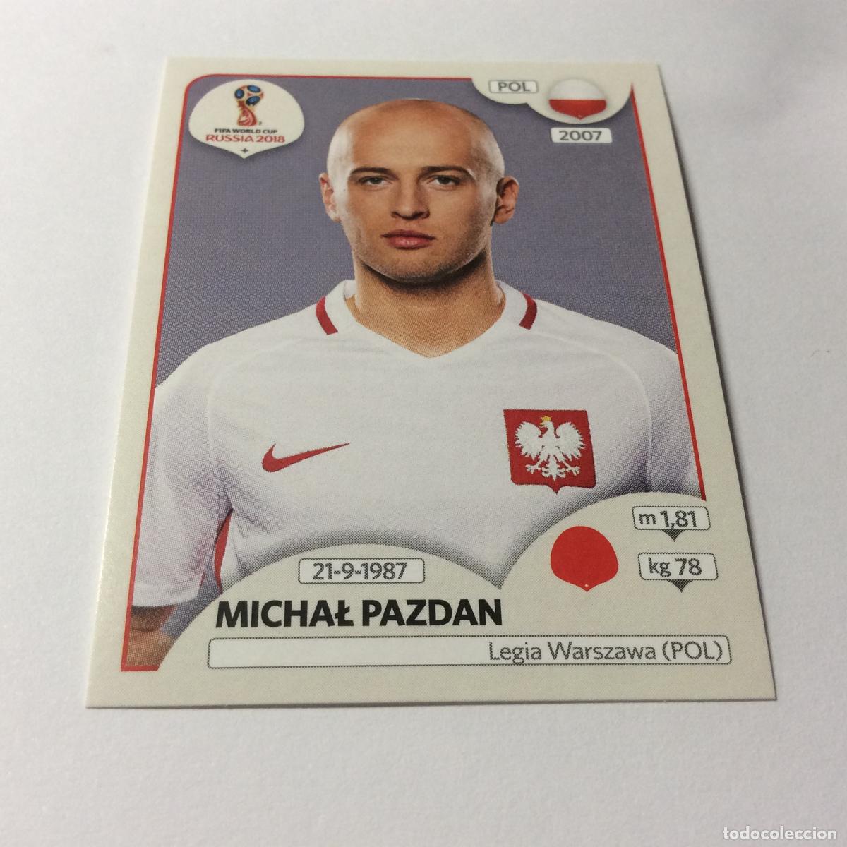 Figurine di Calcio: Michał Pazdan Sticker TRASERA ROSA Mundial 2018 Rusia Panini