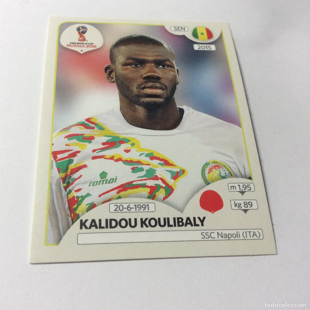 Cromos de f&uacute;tbol: Kalidou Koulibaly Senegal Sticker TRASERA ROSA Mundial 2018 Rusia Panini