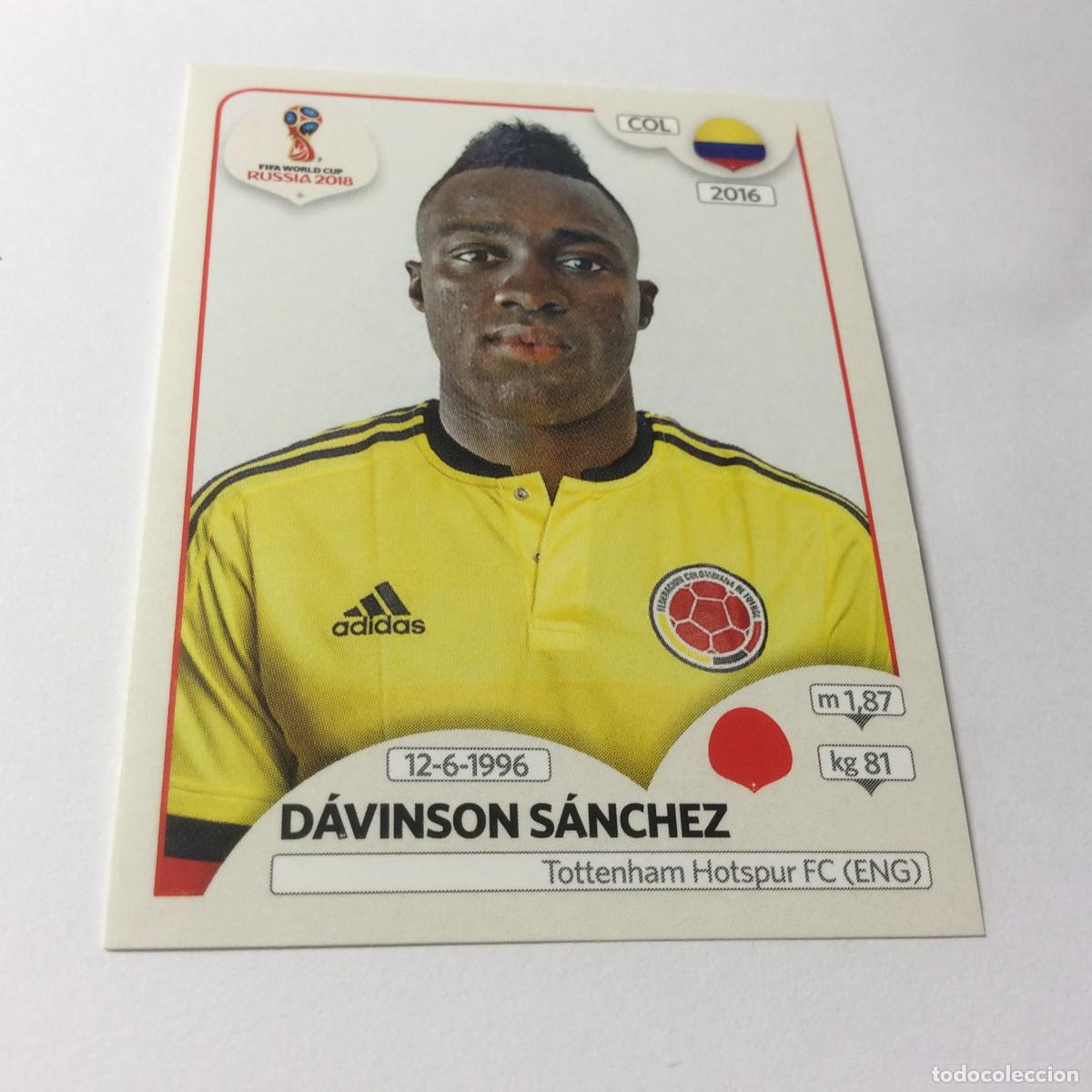 Cromos de Futebol: Davinson S&aacute;nchez Sticker TRASERA ROSA Mundial 2018 Rusia Panini