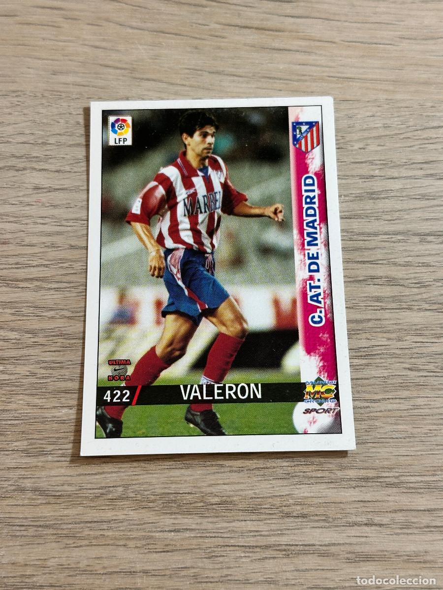 Fu&szlig;ball-Sticker: 422 VALERON ATLETICO DE MADRID LETRAS GRANDES 1998 1999 MUNDICROMO FICHAS LIGA 98 99