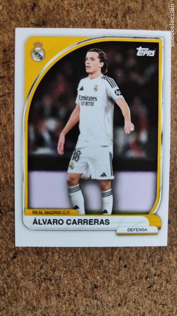 Cromos de f&uacute;tbol: SET COLLECTOR TIN REAL MADRID 2026 CARD BASICA ALVARO CARRERAS # 7 TOPPS