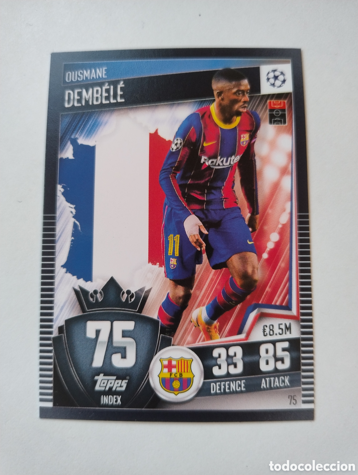 Fu&szlig;ball-Sticker: 75 - Dembele - Barcelona - Topps Match Attax 101 2020 - 2021