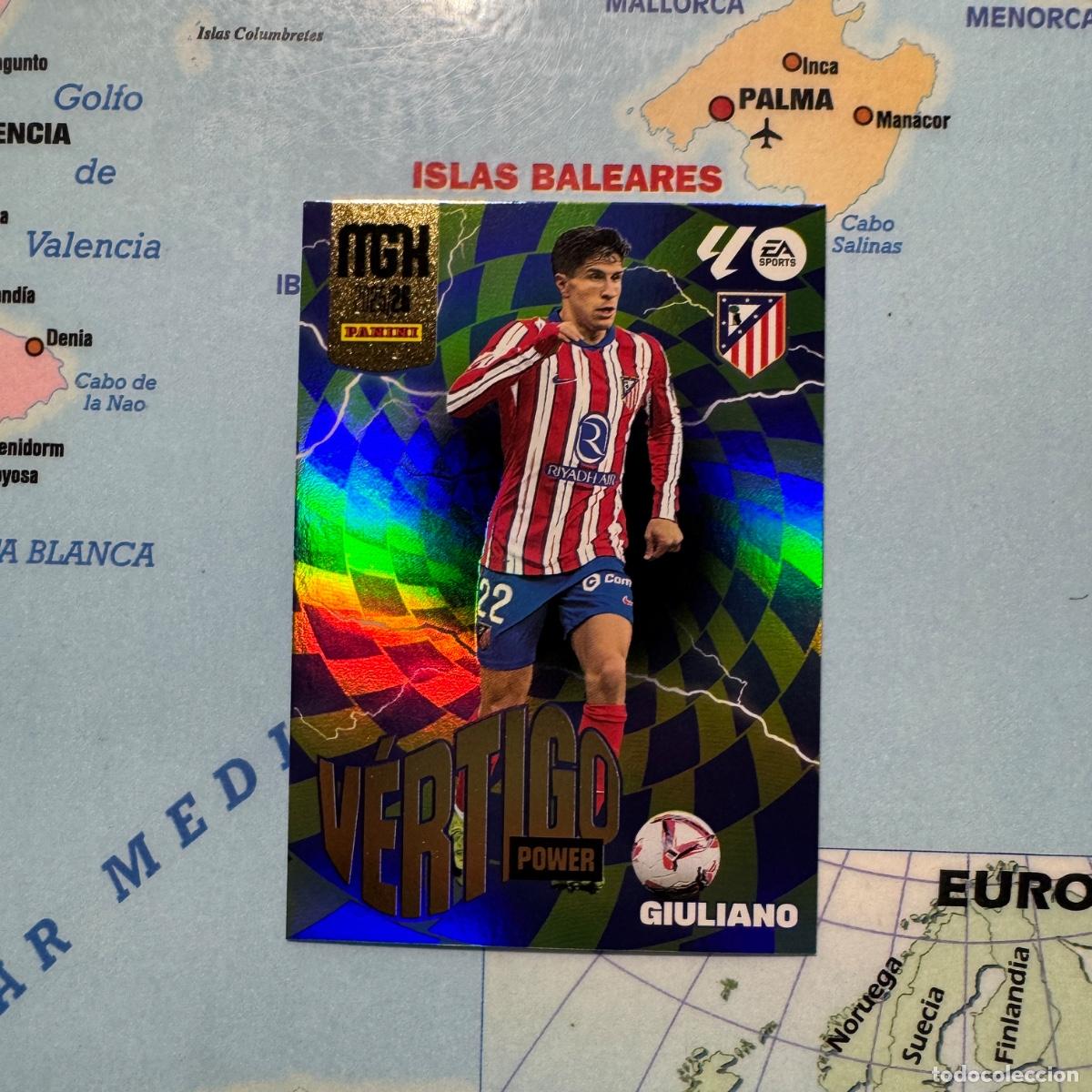 Cromos de f&uacute;tbol: Giuliano serie v&eacute;rtigo power n&uacute;mero P383 Del Atl&eacute;tico de Madrid megacracks 25-26 2025-2026