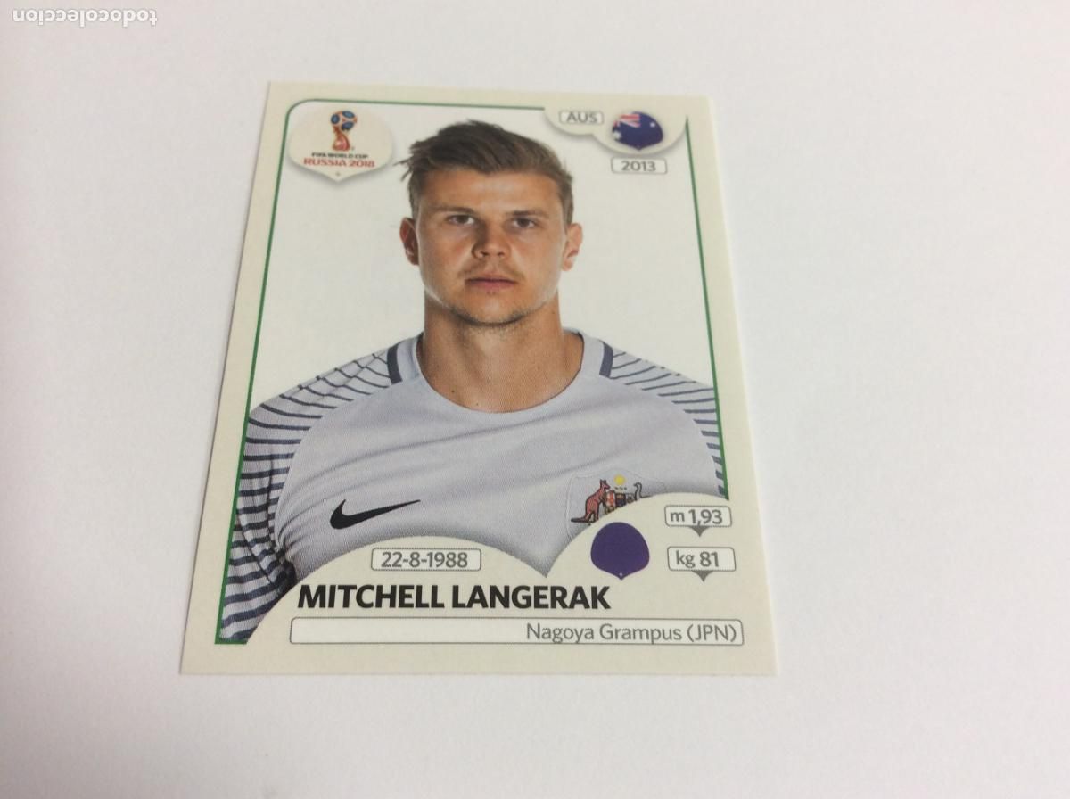 Fu&szlig;ball-Sticker: Mitchell Langerak Sticker TRASERA ROSA Mundial 2018 Rusia Panini