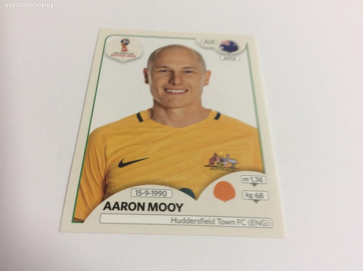 Cromos de f&uacute;tbol: Aaron Mooy Sticker TRASERA ROSA Mundial 2018 Rusia Panini