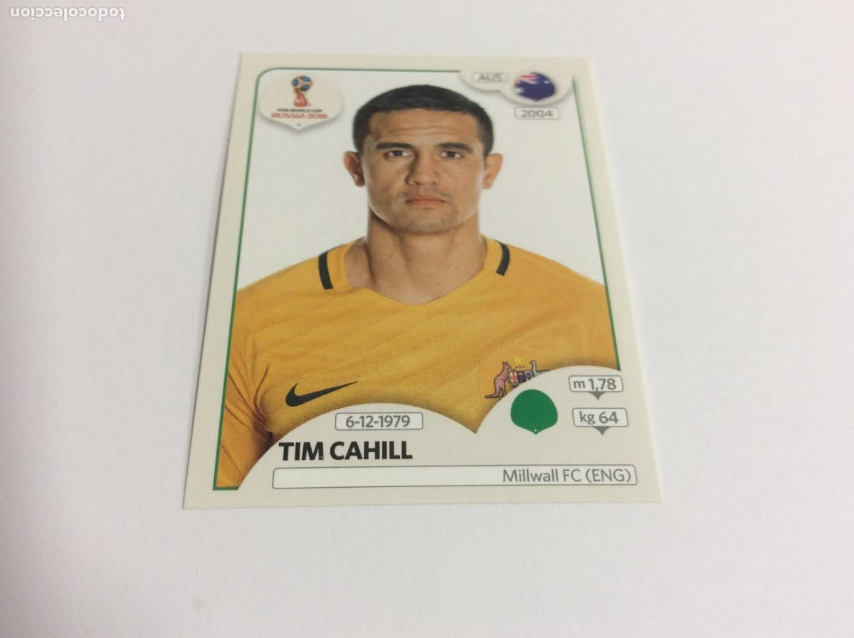 Cromos de F&uacute;tbol: Tim Cahill Sticker TRASERA ROSA Mundial 2018 Rusia Panini