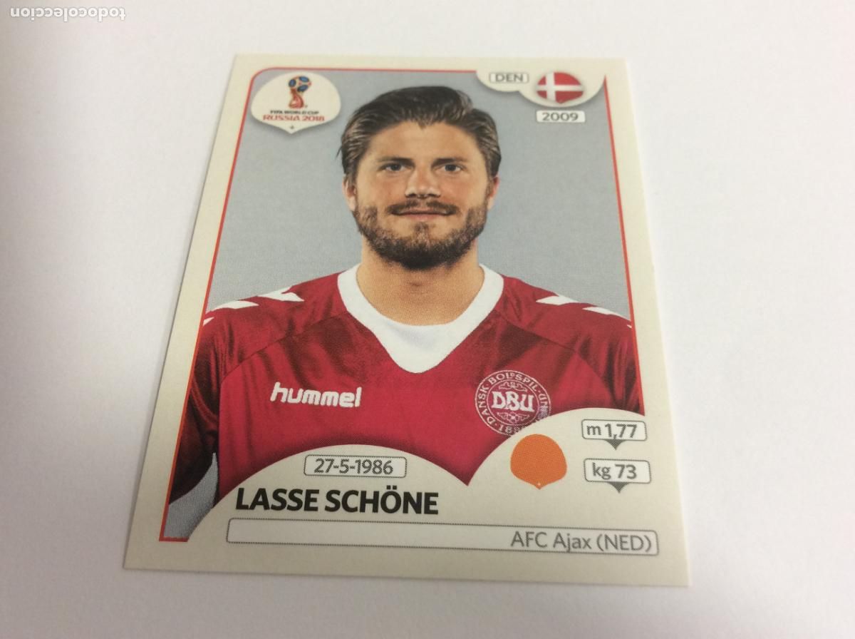 Cromos de F&uacute;tbol: Lasse Sch&ouml;ne Sticker TRASERA ROSA Mundial 2018 Rusia Panini