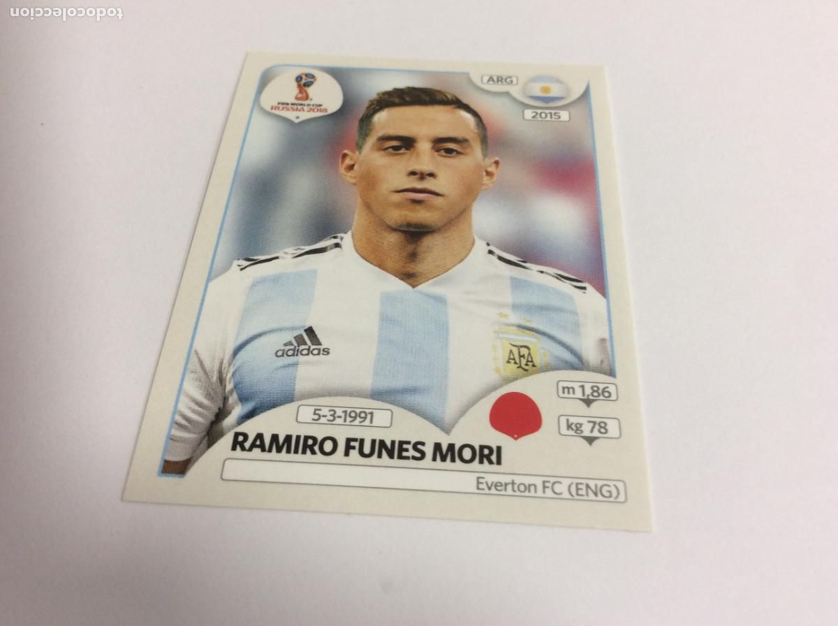 Fu&szlig;ball-Sticker: Ramiro Funes Mori Sticker TRASERA ROSA Mundial 2018 Rusia Panini