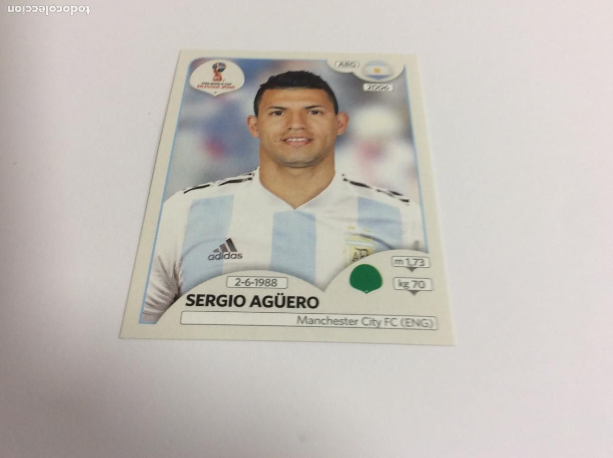 Fu&szlig;ball-Sticker: Sergio Ag&uuml;ero Sticker TRASERA ROSA Mundial 2018 Rusia Panini